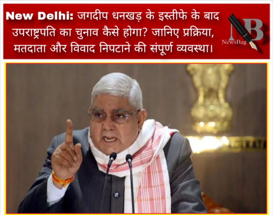 New Delhi: जगदीप धनखड़ के इस्तीफे के बाद उपराष्ट्रपति का चुनाव कैसे होगा? जानिए प्रक्रिया, मतदाता और विवाद निपटाने की संपूर्ण व्यवस्था।