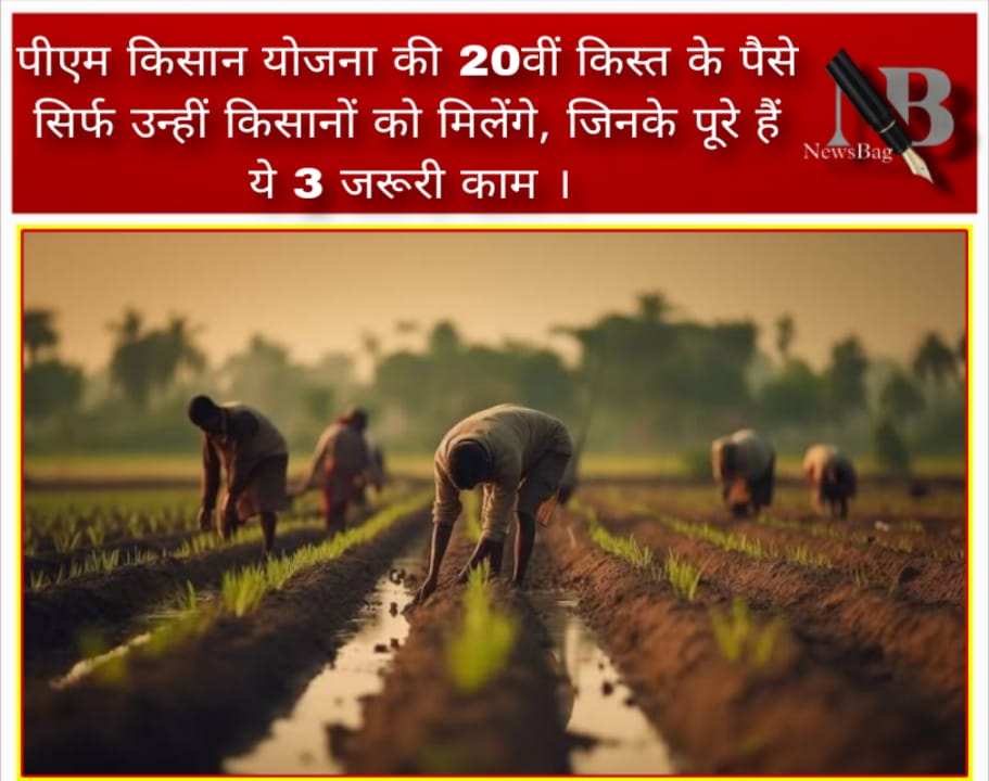 पीएम किसान योजना की 20वीं किस्त के पैसे सिर्फ उन्हीं किसानों को मिलेंगे, जिनके पूरे हैं ये 3 जरूरी काम ।