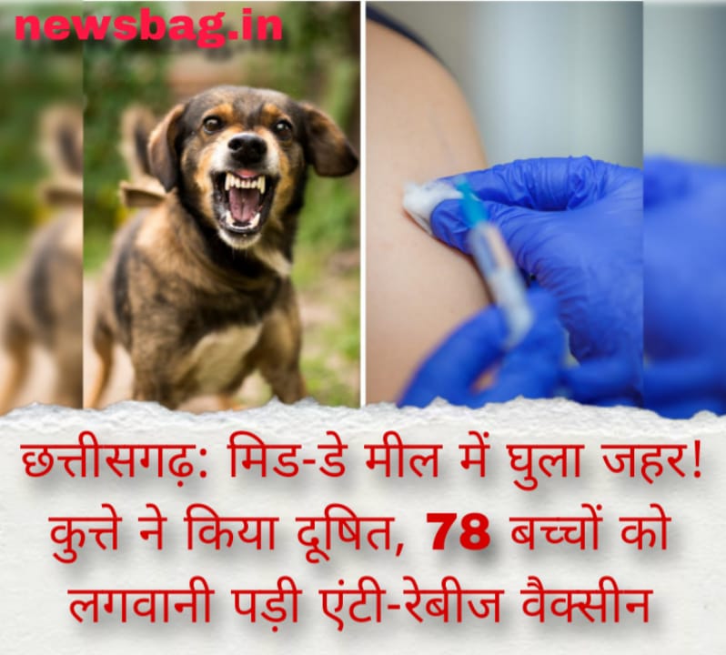 छत्तीसगढ़: मिड-डे मील में घुला जहर! कुत्ते ने किया दूषित, 78 बच्चों को लगवानी पड़ी एंटी-रेबीज वैक्सीन